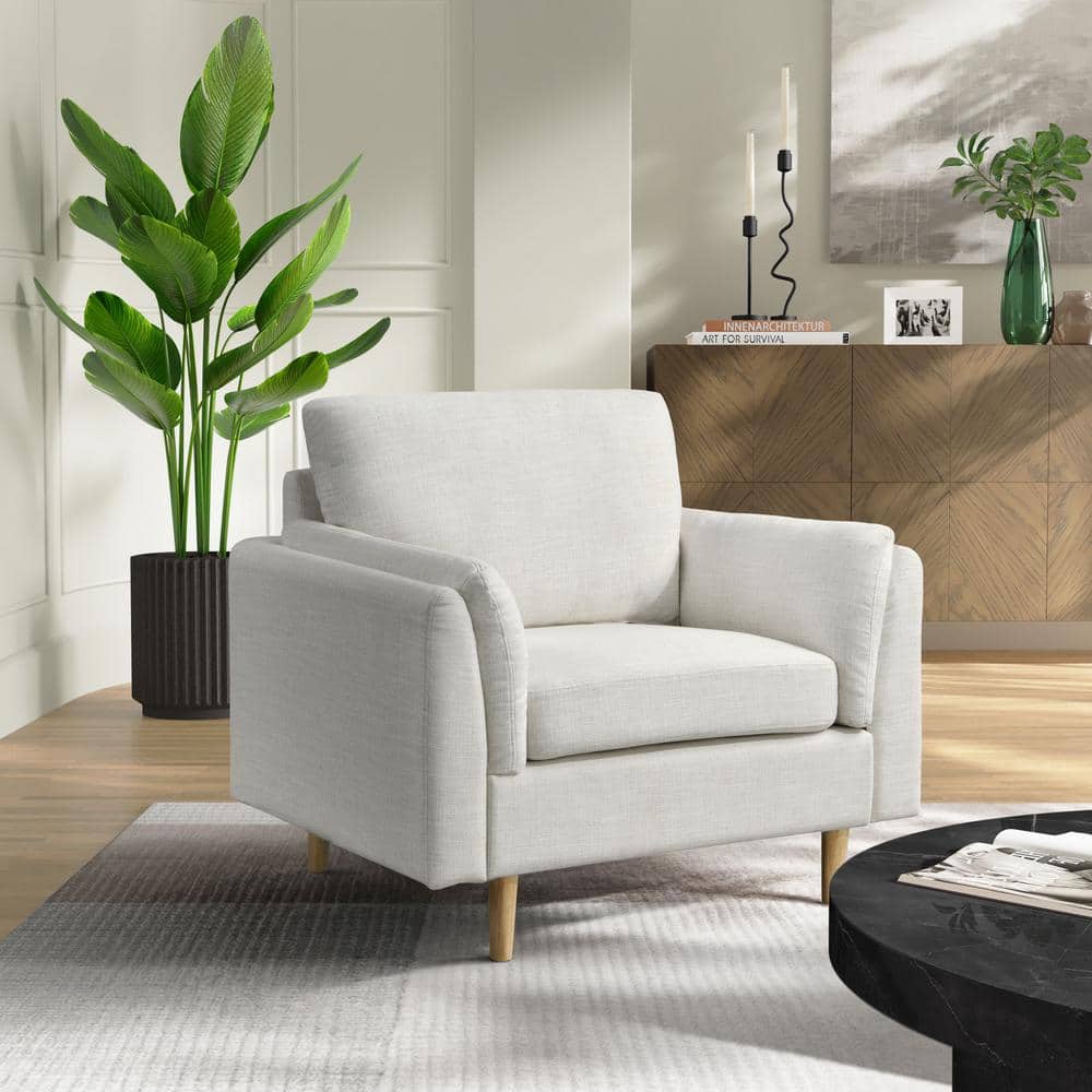Lifestyle Solutions Santiago Cream Woven Polyester Arm Chair