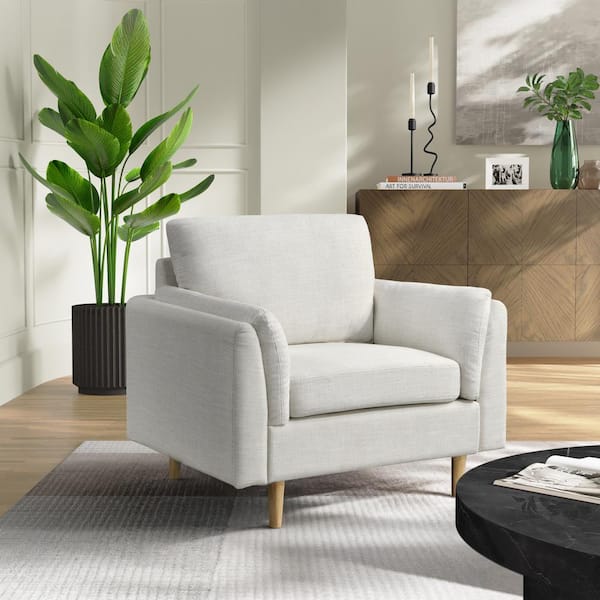 Santiago Cream Woven Polyester Arm Chair
