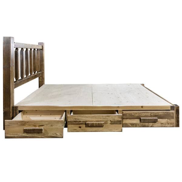 Montana Woodworks Homestead Collection, California King Bed Frame With Headboard And Storage Unit
