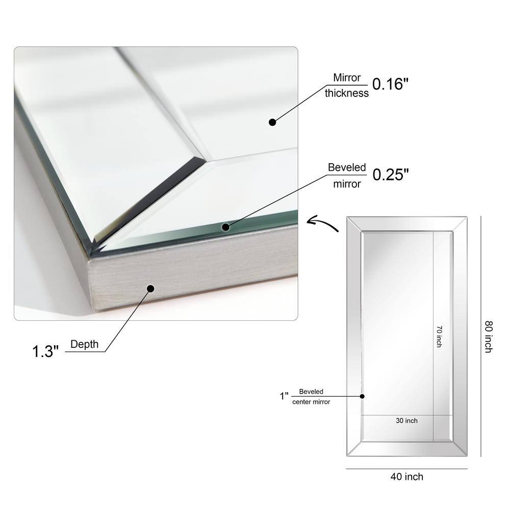 Grand Reflection 40x80 Full-Length Wooden Leaner Mirror
