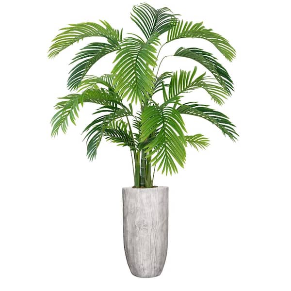 VINTAGE HOME Artificial 80 in. High Artificial Faux Palm Tree With Fiberstone Planter For Home Decor