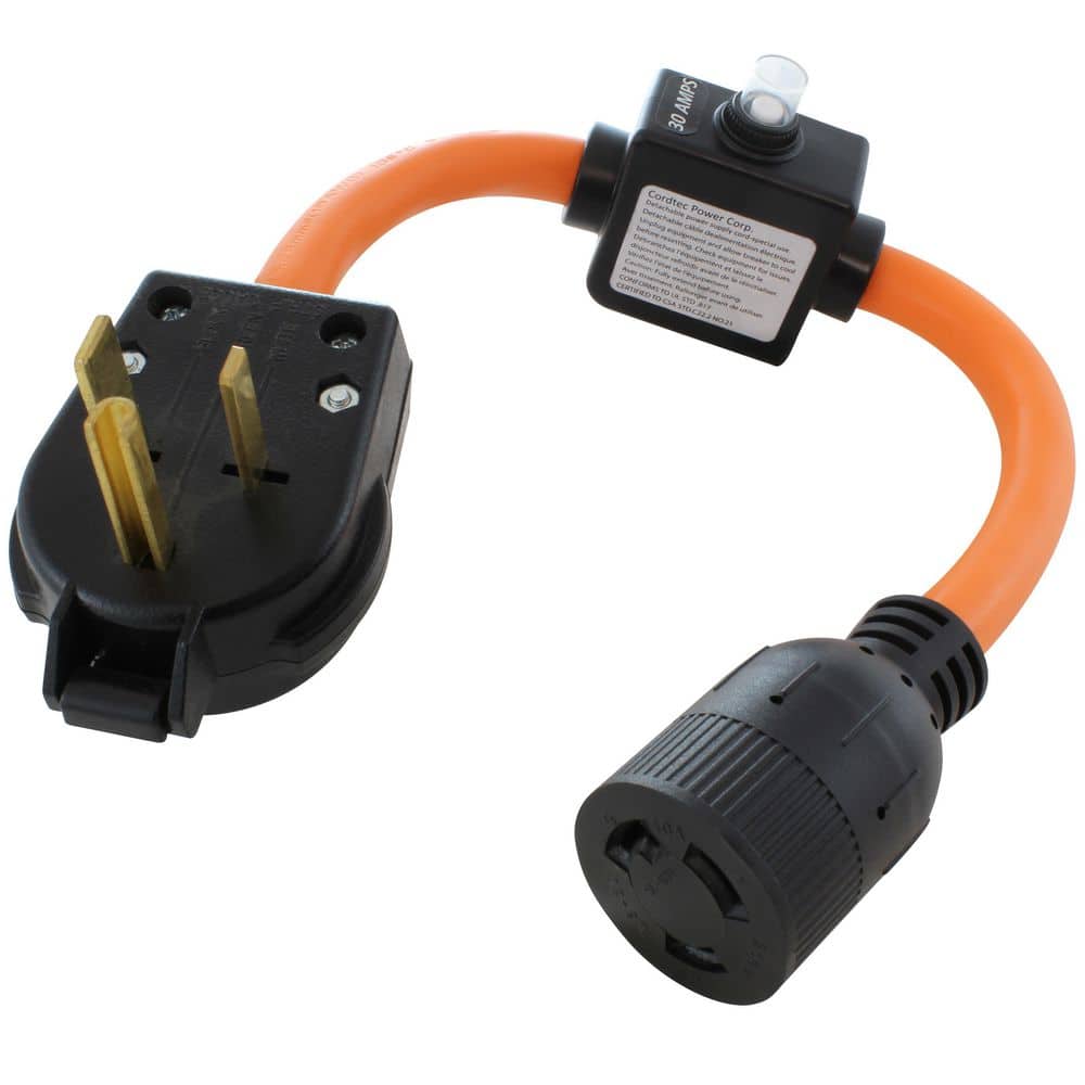 NEMA 6-50P Welder Plug to L6-30R 3-Prong Connector With 30A Inline Breaker 1.5ft 10/3 STW Indoor/Outdoor Cord in Orange price history on PriceWatchPro