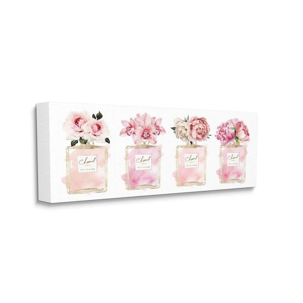 Stupell Industries Pink Floral Bouquets Glam Designer Fashion Jars by Amanda Greenwood Unframed Print Abstract Wall Art 20 in. x 48 in.