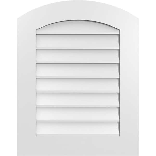 Ekena Millwork 22 in. x 28 in. Arch Top Surface Mount PVC Gable Vent: Functional with Standard Frame