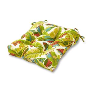Palm Leaves Multi Square Tufted Outdoor Seat Cushion