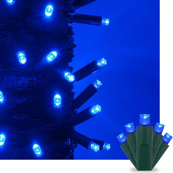 Wintergreen Lighting 24 ft. 70-Light Blue 5 mm LED Mini Light Set 20353 -  The Home Depot