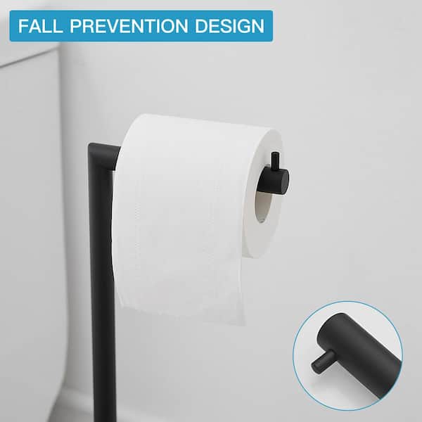 MDesign Stainless Steel Free-Standing Modern Toilet Paper Holder