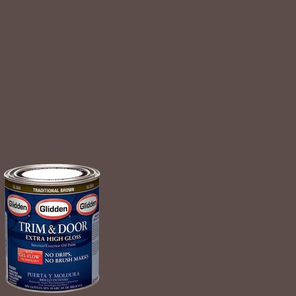 Glidden Trim and Door 1 qt. Traditional Brown Gloss Interior/Exterior Oil Paint
