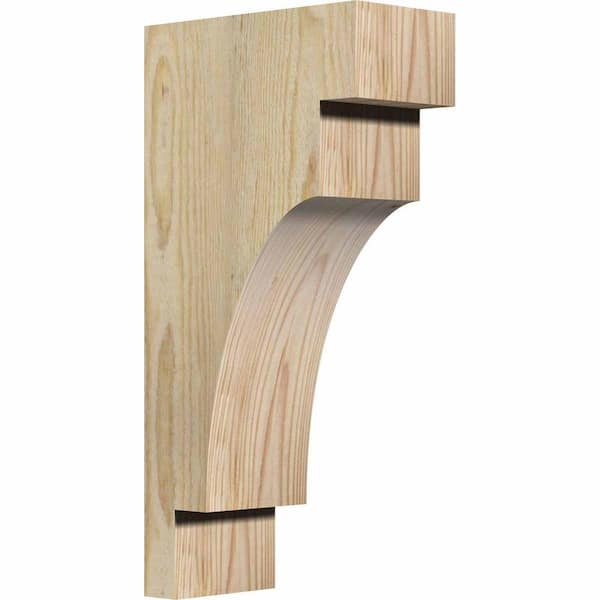 Ekena Millwork 4 in. x 8 in. x 16 in. Douglas Fir Mediterranean Rough Sawn Corbel