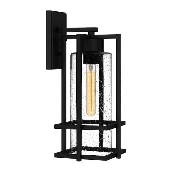 Quoizel Damien 1-Light Earth Black Hardwired Outdoor Wall Lantern Sconce