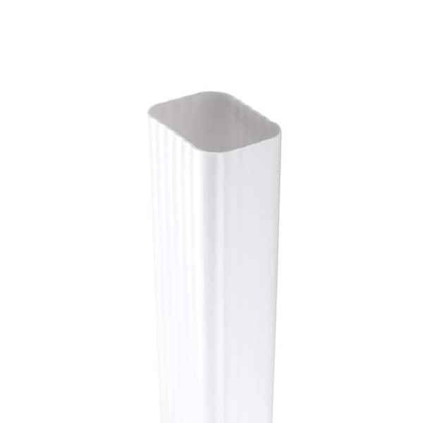 2 in. x 3 in. x 15 in. White Vinyl Downspout Extension