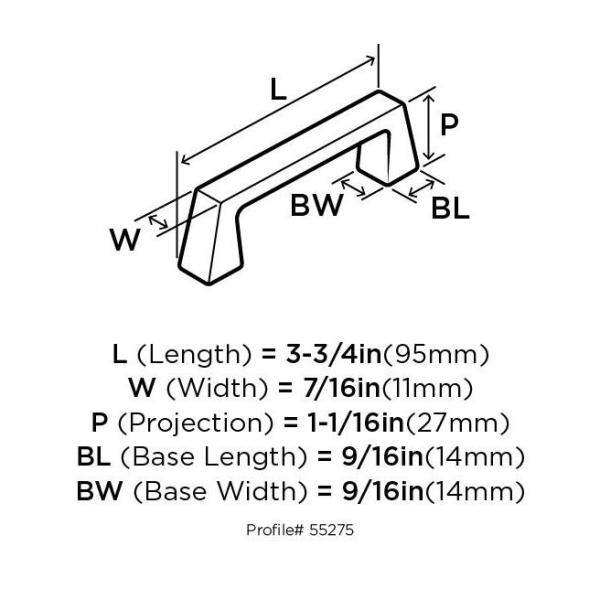 Polished Nickel 3-Inch Bar Pull with Mounting Hardware