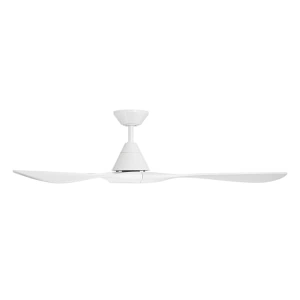 Carve 60 in. Smart Indoor/Outdoor Matte White Standard Ceiling Fan and Remote