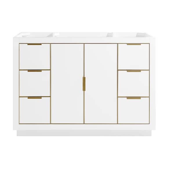 Avanity Austen 48 in. Bath Vanity Cabinet Only in White with Gold Trim