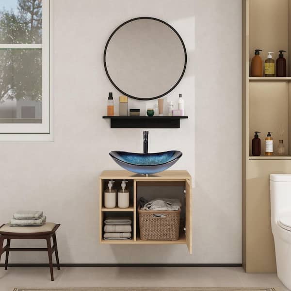 Puluomis 24 in. W x 19 in. D x 17 in. H Single Sink Burlywood Bath