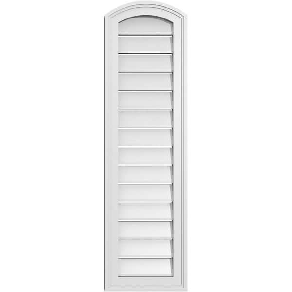 Ekena Millwork 12 in. x 40 in. Arch Top Surface Mount PVC Gable Vent: Decorative with Brickmould Frame