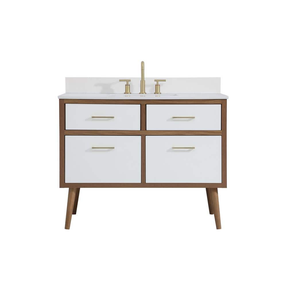 Simply Living 42 in. W x 22 in. D x 33.5 in. H Bath Vanity in White with Iv