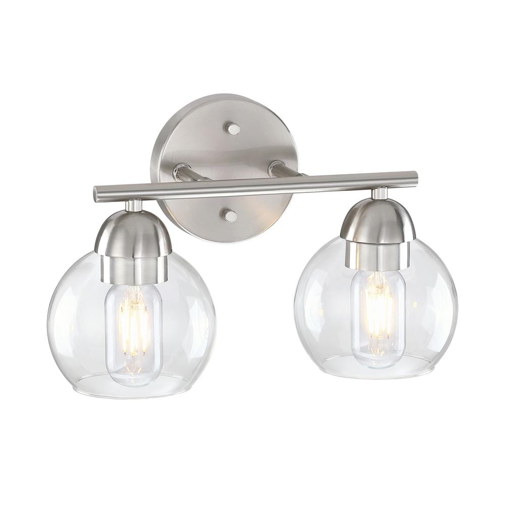 13.3 in. 2-Light Brush Nickel Vanity Light for Bathroom price history on PriceWatchPro