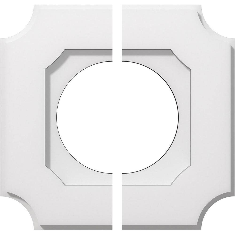 Ekena Millwork 1 in. P X 7 in. C X 12 in. OD X 6 in. ID Locke Architectural Grade PVC Contemporary Ceiling Medallion, Two Piece