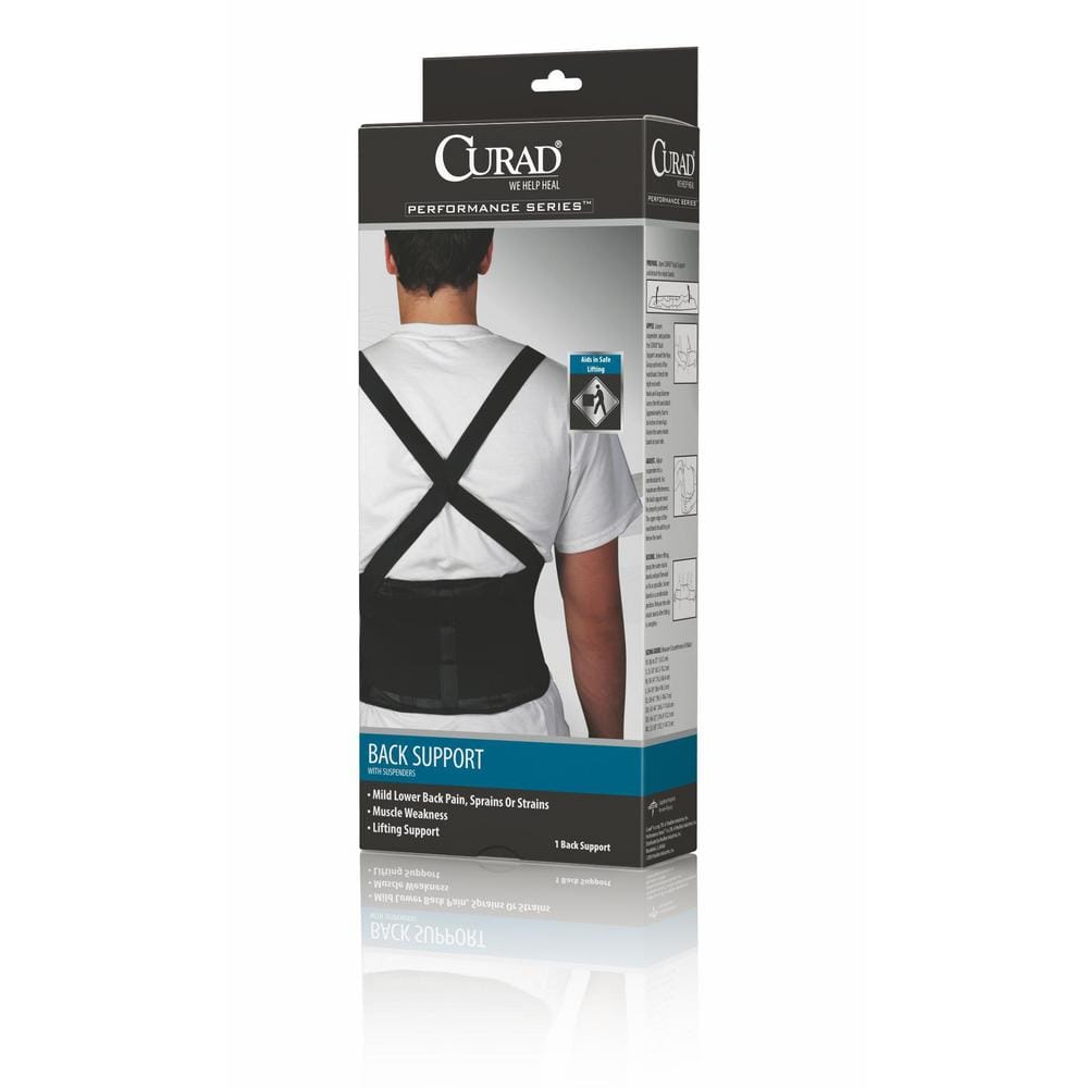 UPC 884389101165 product image for Curad 4X-Large Back Support with Suspenders, Black | upcitemdb.com