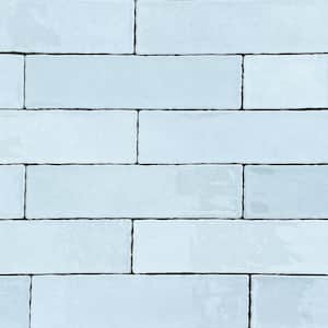 Fes Ceramic 3 in. x 12 in. x 10mm Subway Wall Tile - Sky Sample (1 Piece)