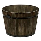 22 in. Dia x 15 in. H Brown Wood Bucket Barrel