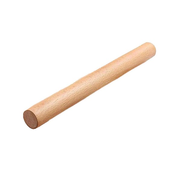 15-3/4 x 1-1/4 Inch Beech Wood Natural Finish Rolling Pin with Non-Stick Smooth Surface for Baking Pizza, Pasta