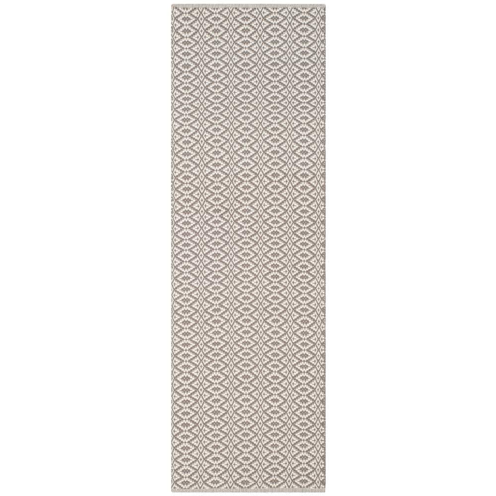 Montauk Ivory/Gray 2 ft. x 7 ft. Solid Geometric Striped Runner Rug price history on PriceWatchPro