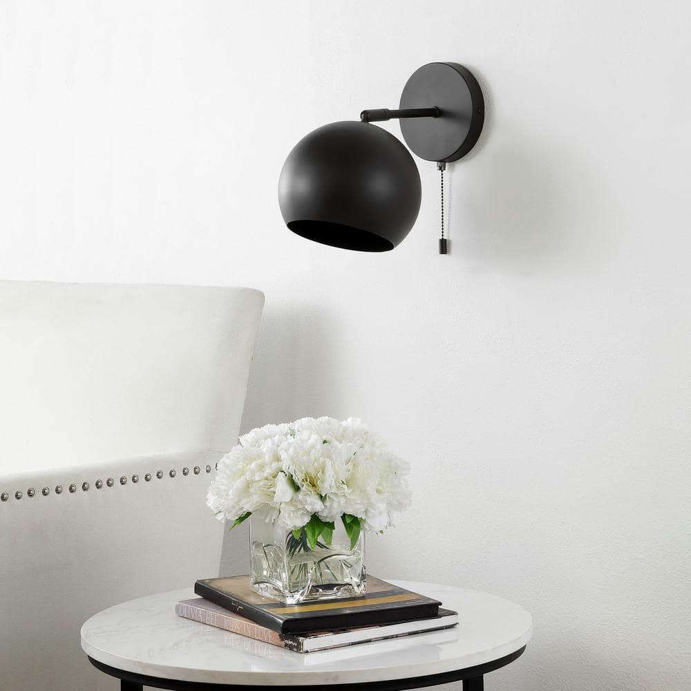Tierra Black Iron Globe Shade Wall Sconce Set
