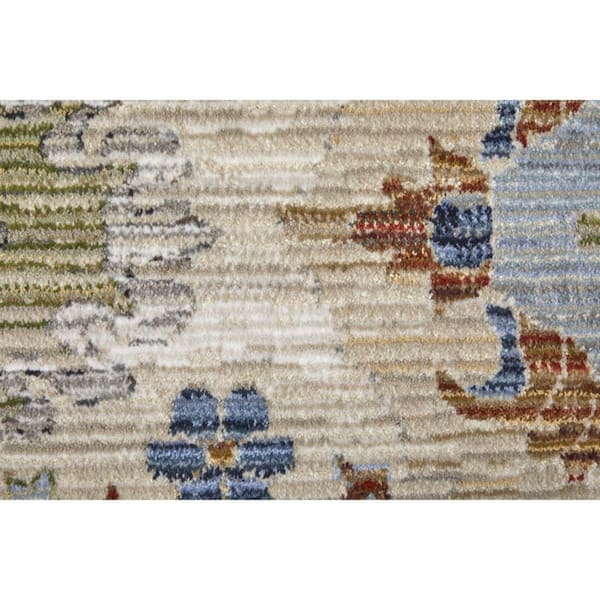 2 ft. x 3 ft. Ivory, Red, Blue Floral Area Rug