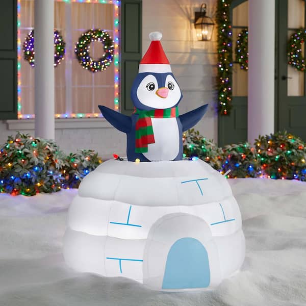 4.5 ft LED Pop Up Penguin Airblown Inflatable I11