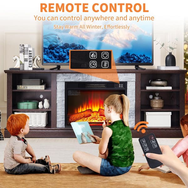 ToolCat 70 in. Freestanding Electric Fireplace TV Stand with 23 in