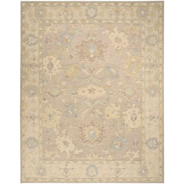 Maison Taupe Ivory 9 ft. x 12 ft. Distressed Traditional Area Rug