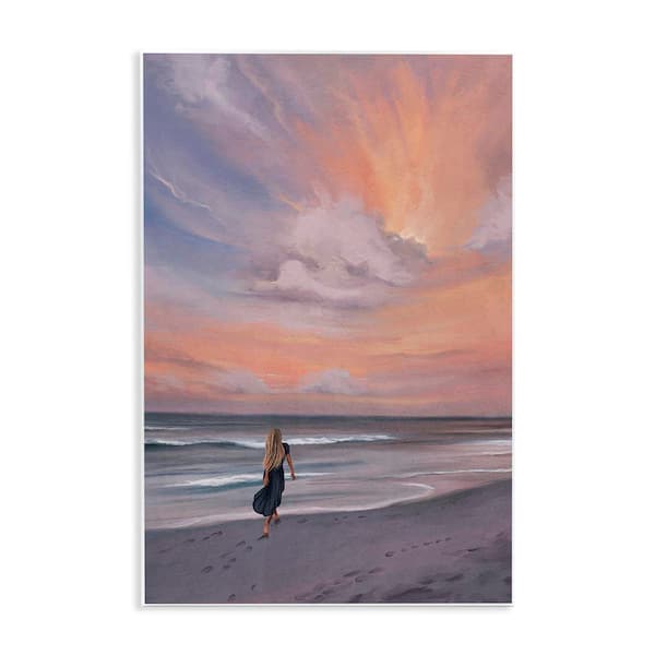 Stupell Industries Sunset Beach Walk by Svetlana Aleynikova Unframed Coastal Graphic Art Print 15 in. x 10 in.