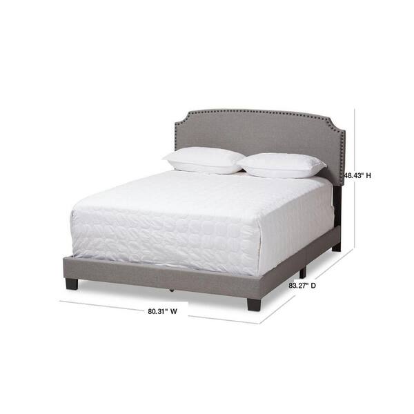 Baxton Studio Odette Light Gray King, King Bed Height From Floor