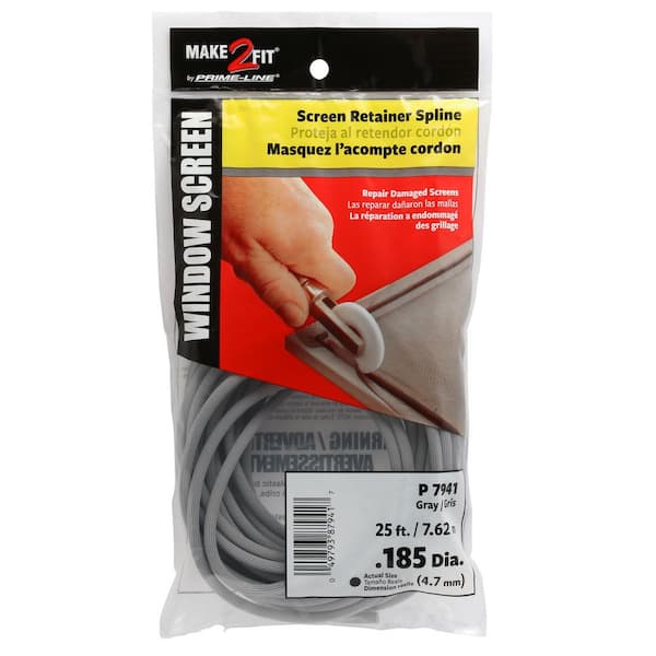 0.185 in. x 25 ft. Roll Gray Vinyl Screen Spline