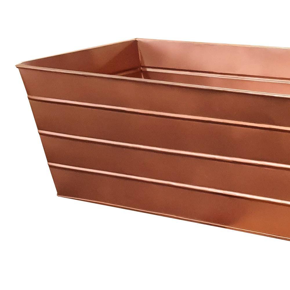 Large Copper Galvanized Steel Rectangular Flower Planter Box