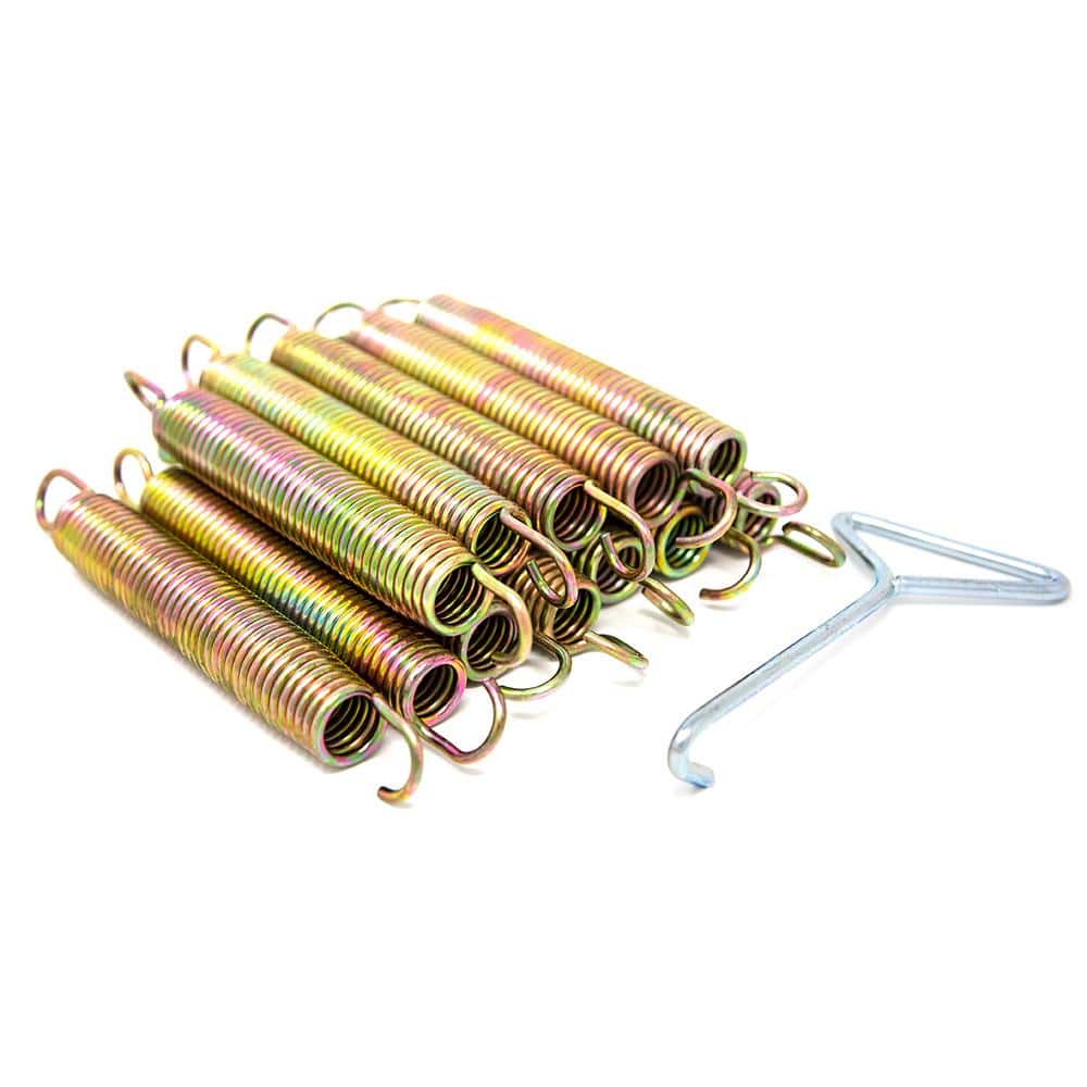 Set of 12 Rust-Resistant Galvanized Steel Trampoline Springs with Puller