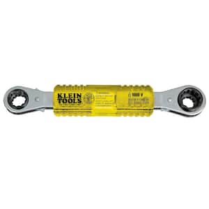 Klein Tools 3/16 in. and 1/4 in. Square x 1/2 in. and 9/16 in. Hex  Ratcheting Refrigeration Wrench 68309 - The Home Depot