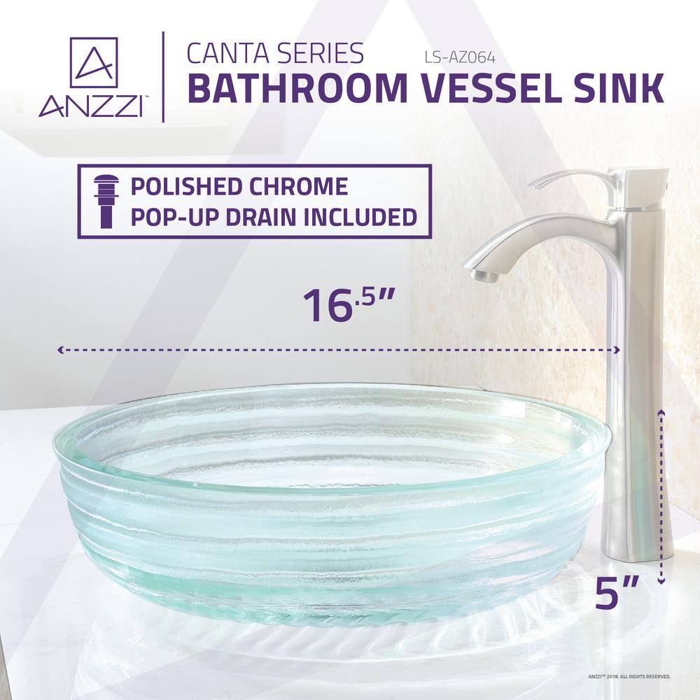 Lustrous Translucent Crystal Glass Circular Vessel Sink