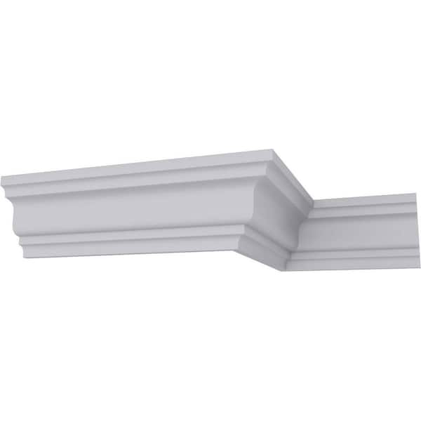 Ekena Millwork SAMPLE - 2 in. x 12 in. x 3 in. Polyurethane Lisbon Traditional Smooth Crown Moulding