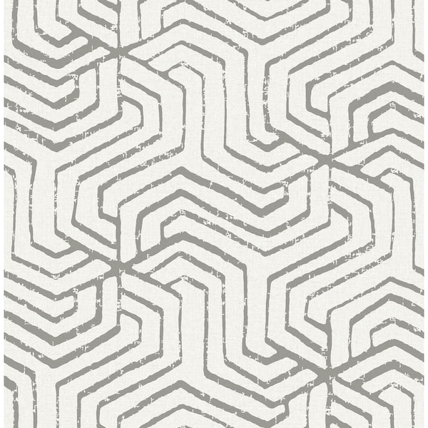 NuWallpaper Grey Farrow Peel and Stick Wallpaper Sample