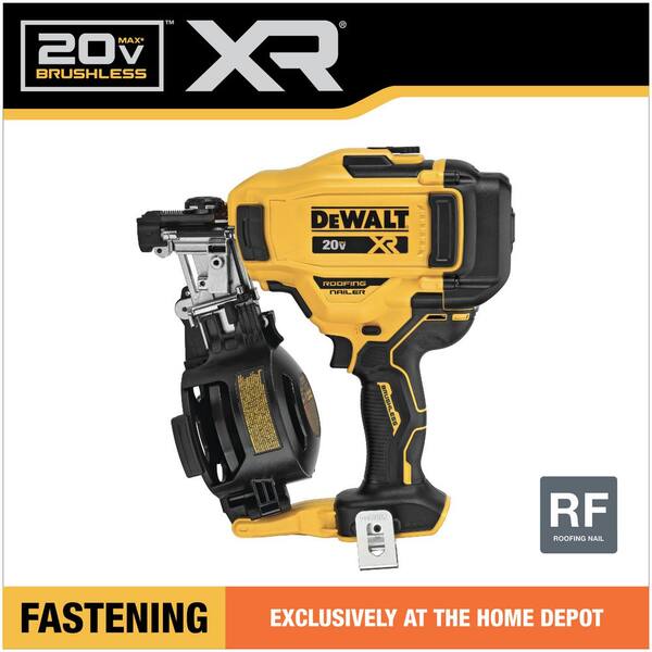 DEWALT 20V Max Lithium Ion 15 Electric Cordless Roofing Nailer with Compact 2.0 Ah Battery Pack DCN45RNBWDCB203