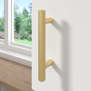 Hearst Collection 3 in. (76 mm) Modern Satin Brass Knurled Cabinet Bar Pull