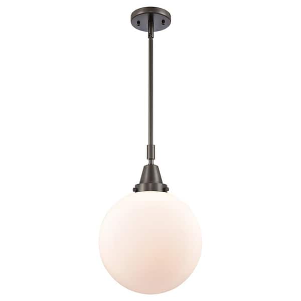 Beacon 100-Watt 1-Light Oil Rubbed Bronze Standard Mini Pendant Light with Painted Glass Shade, No Bulbs Included