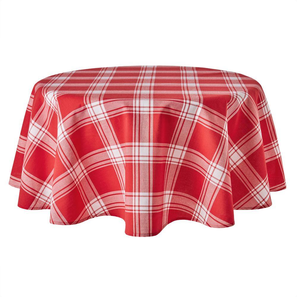 buffalo check 70 in. W x 70 in. L Red-White Checkered Cotton Blend ...