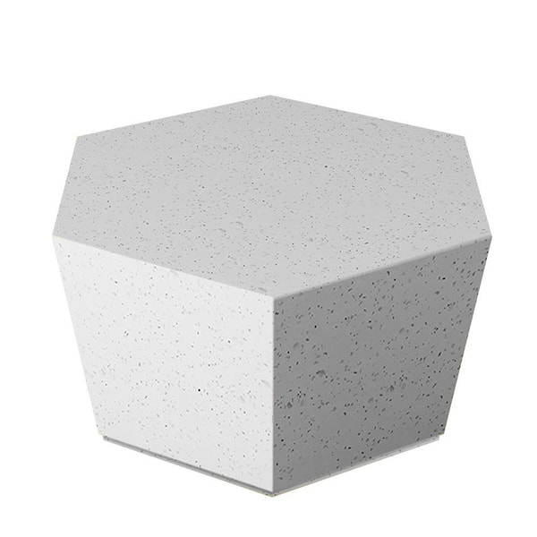 28'' Outdoor Hexagon Magnesium Oxide Coffee Table, Off-white