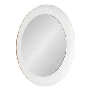 Laranya 22.00 in. H x 22.00 in. W White Round Modern Framed Decorative Wall Mirror