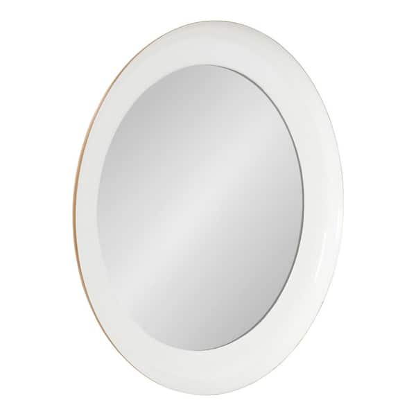 Kate and Laurel Laranya 22.00 in. H x 22.00 in. W White Round Modern Framed Decorative Wall Mirror