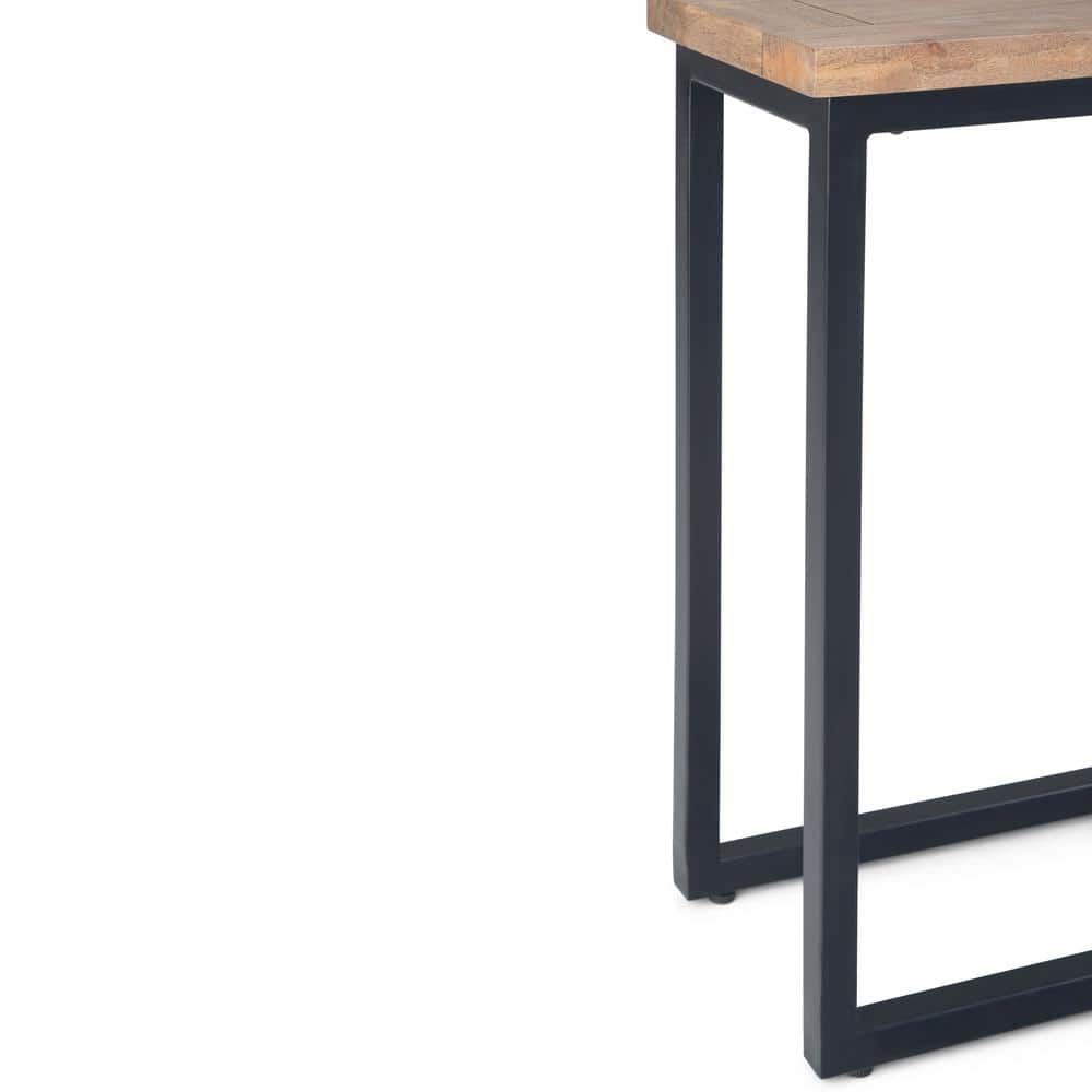 Skyler 18" Industrial Mango Wood & Metal C Side Table in Natural